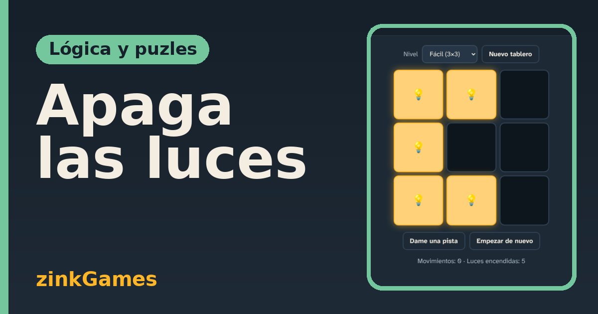 Captura del juego Apaga las luces: Apaga todas las luces del tablero sabiendo que cada pulsación cambia también a las…