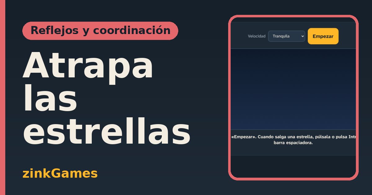 Captura del juego Atrapa las estrellas: Atrapa estrellas que aparecen una a una y se apagan poco a poco. Cuatro velocidades, sin…