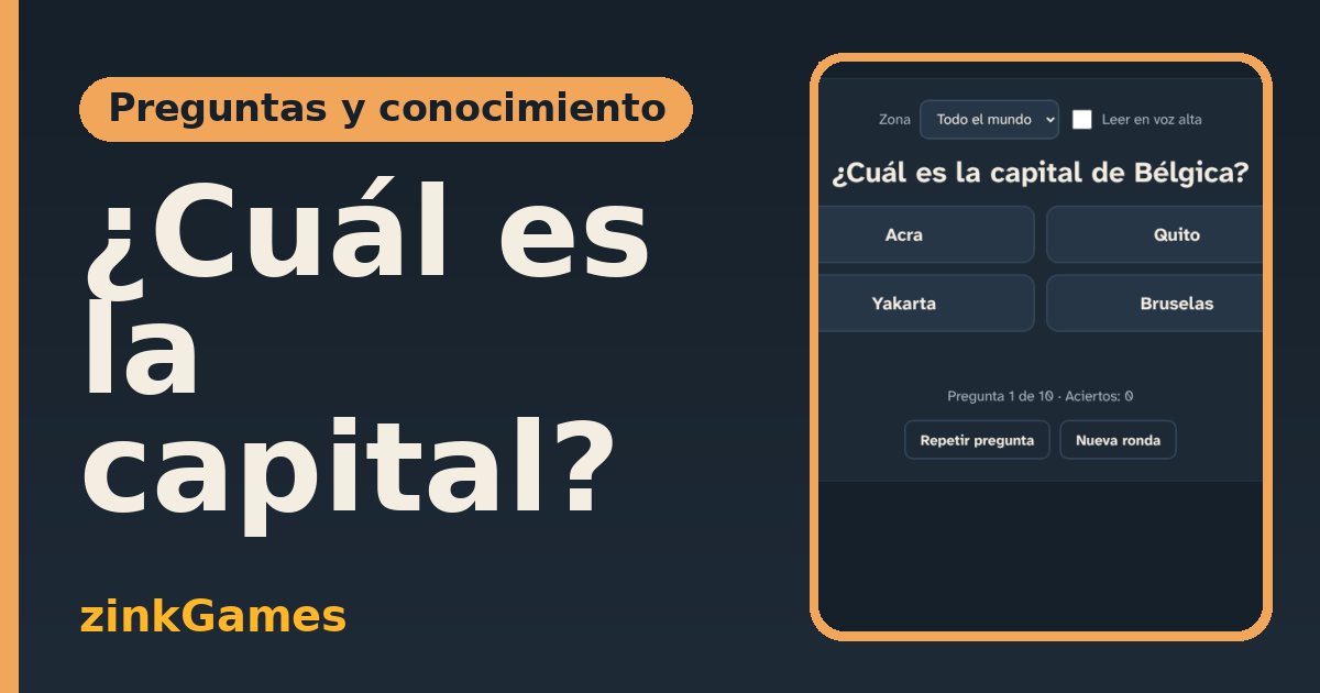 Captura del juego ¿Cuál es la capital?: Más de cincuenta países y sus capitales en rondas de diez preguntas con cuatro…