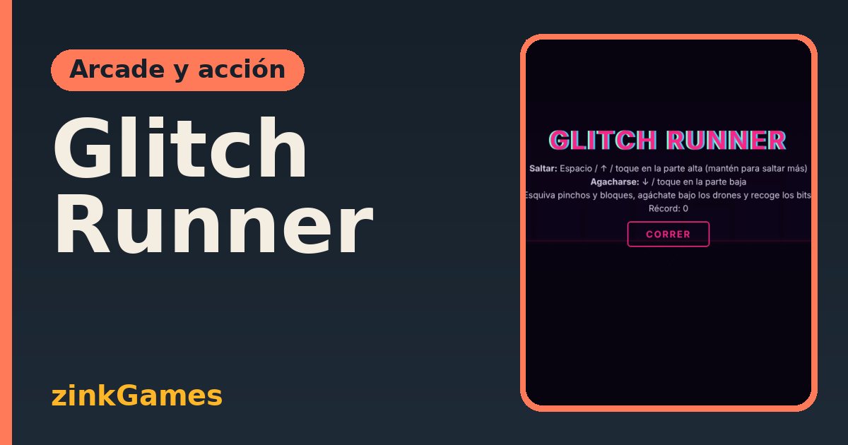Captura del juego Glitch Runner: Corre por una ciudad digital, salta los obstáculos y agáchate para esquivar los drones…