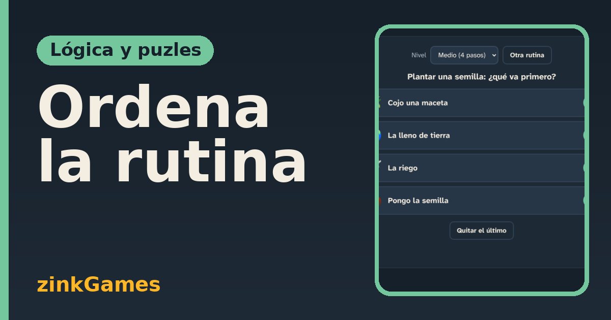 Captura del juego Ordena la rutina: Ordena los pasos de una rutina diaria (vestirse, lavarse las manos, preparar un…