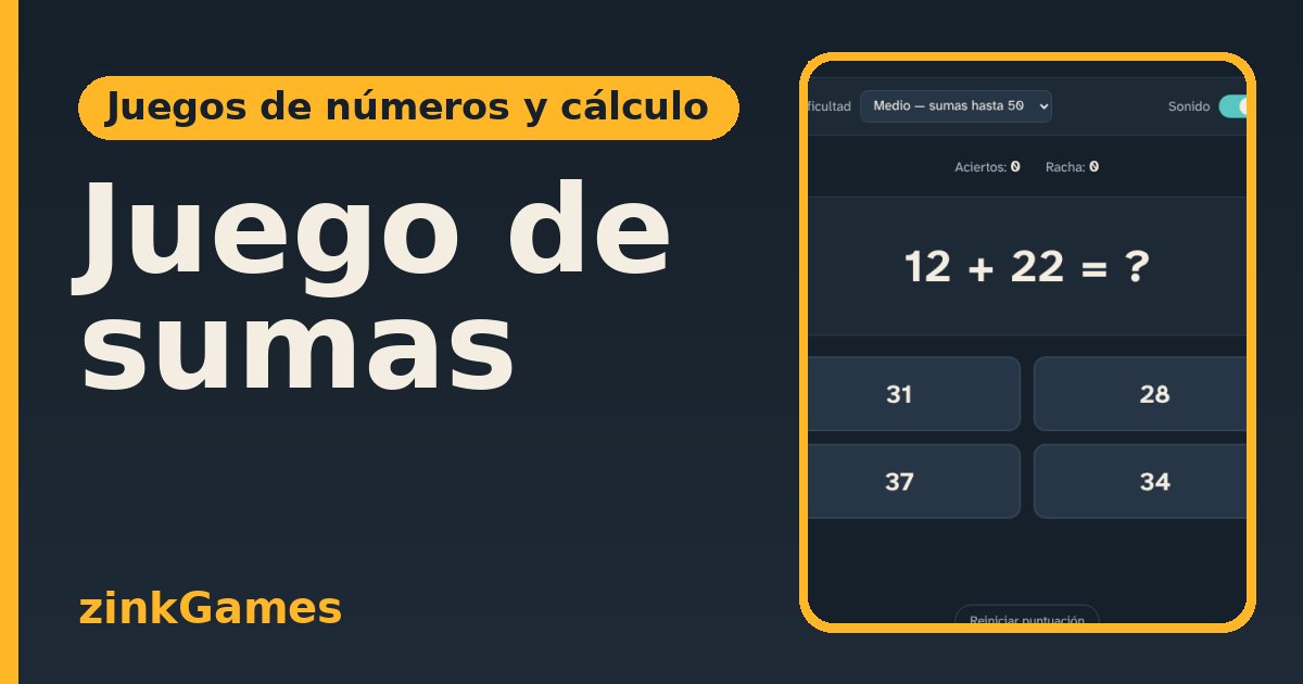 Captura del juego Juego de sumas: Sumas con respuesta de opción múltiple y tres niveles de dificultad, sin cronómetro…
