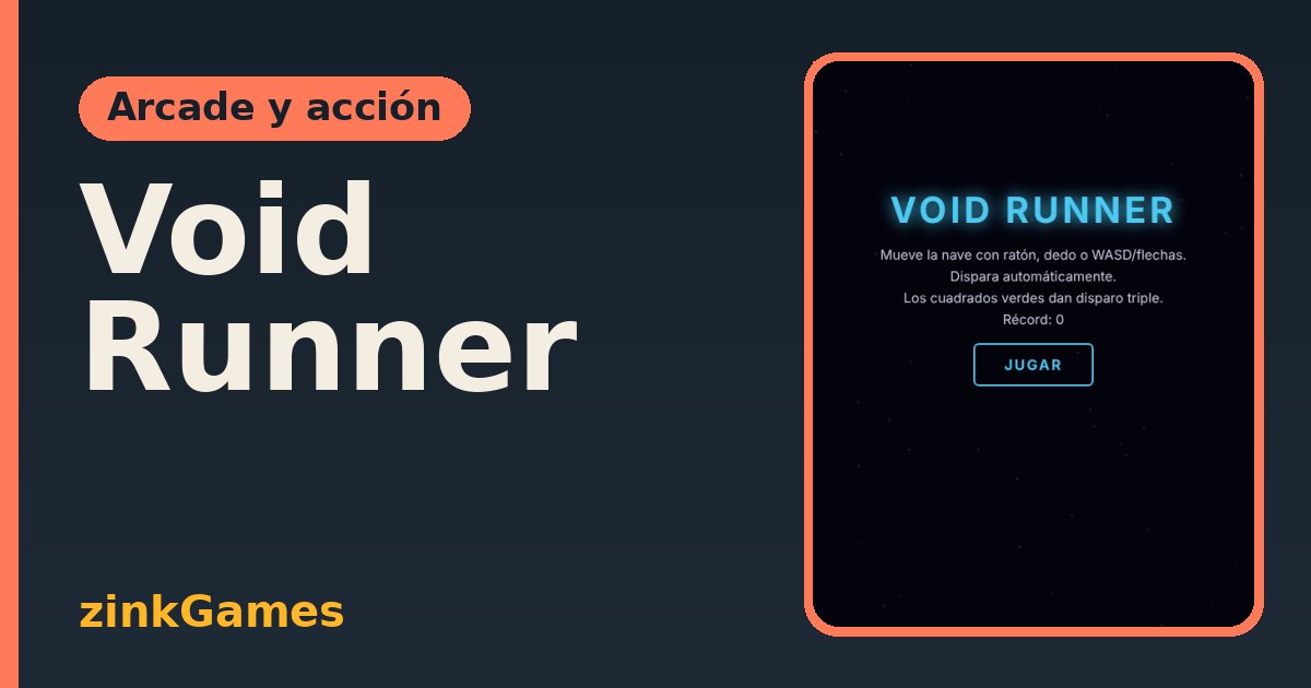 Captura del juego Void Runner: Pilota una nave por el espacio, dispara de forma automática y esquiva los asteroides y…